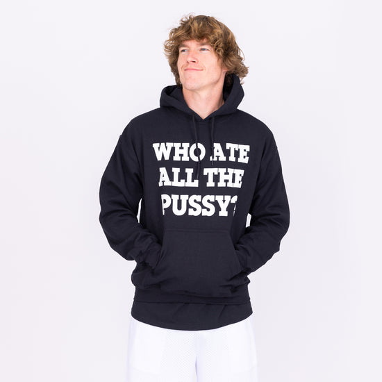 Load image into Gallery viewer, Who Ate It All Black Hoodie
